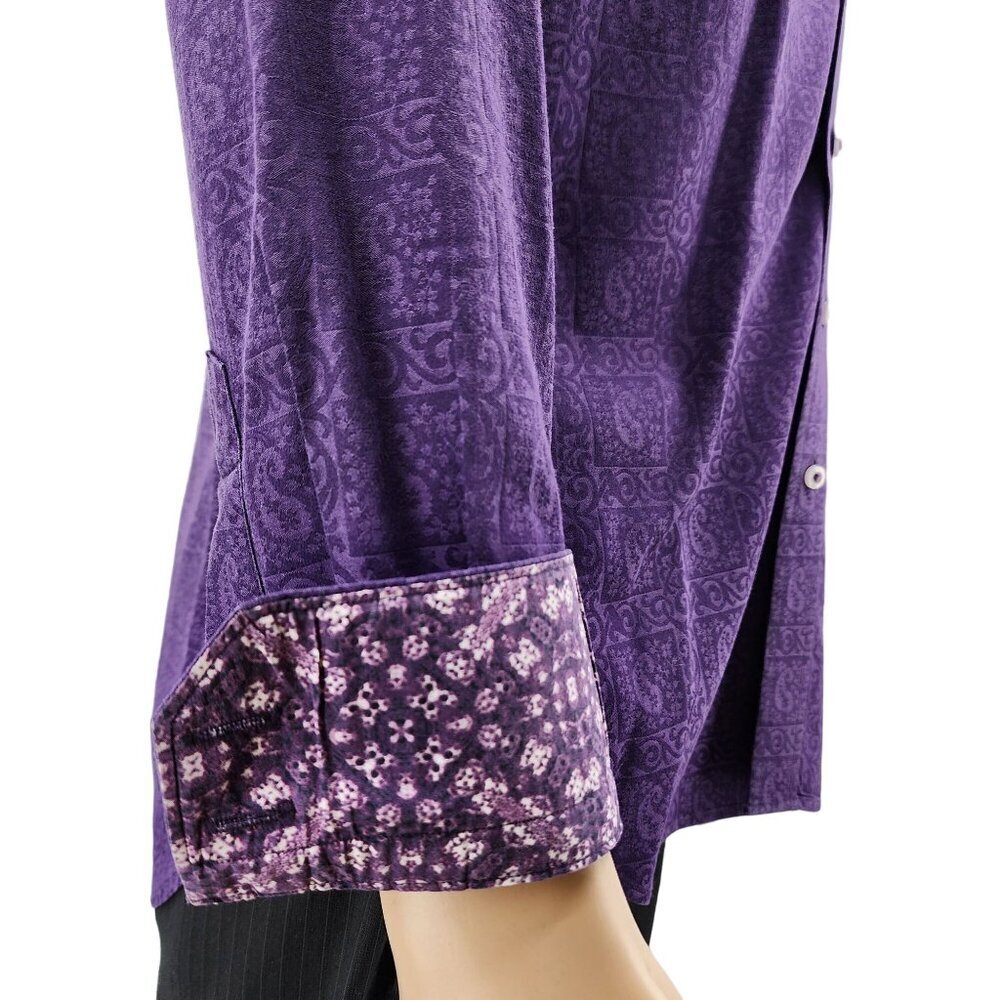 Robert Graham Purple Paisley Long Sleeve Shirt, Men's Small - Picture 3 of 16